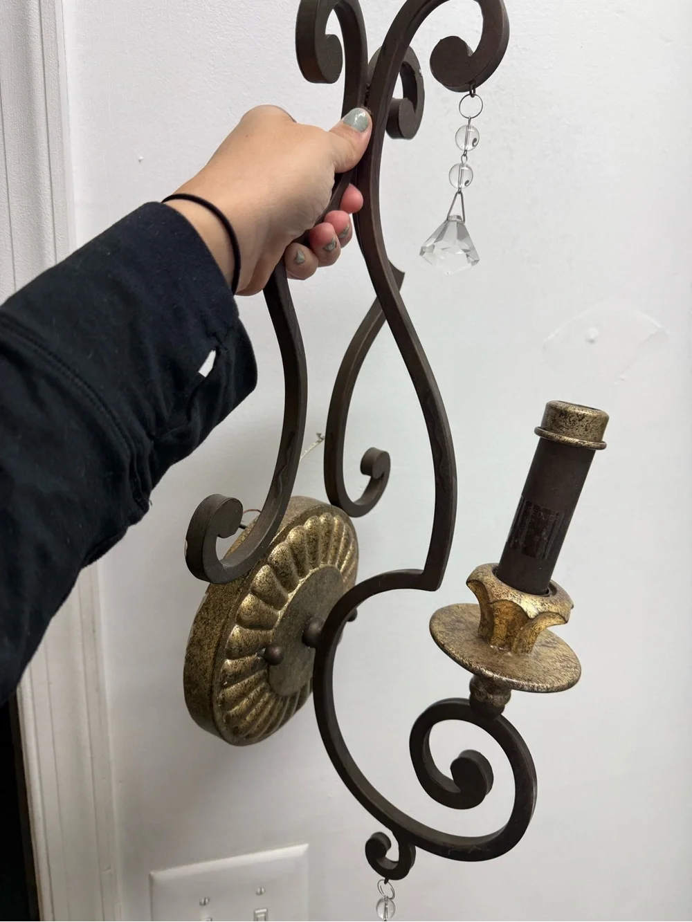 Antique-Style Bronze and Gold Wall Sconce - Home Wall Decor